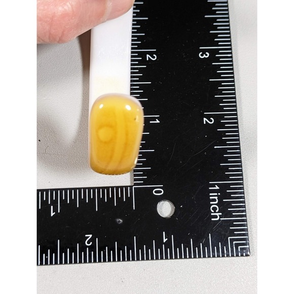 Brown White Glass Open Cuff Bangle Bracelet 6.5 inches - Picture 7 of 7